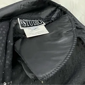 CFTC Studio Vintage 80’s Black Silk Beaded Evening Top M thumbnail 6