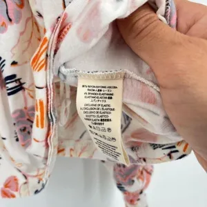 Free People Lexington Off Shoulder Floral Boho Blouse Small‎ Tie Cuff Ivory thumbnail 7