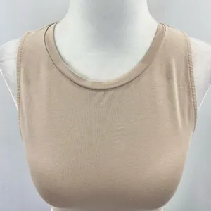 ZARA Cropped Tank Top Sleeveless Crewneck Crop Top Beige Size Small thumbnail 6