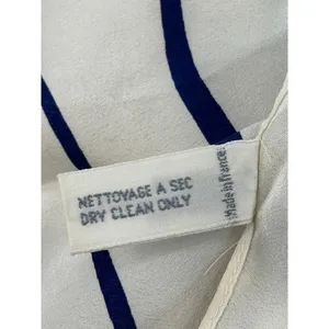 Christian Dior Vintage Silk Scarf Red Rose Navy Wavy Stripe Cream Made in France thumbnail 12