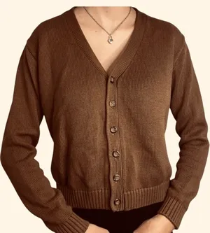Brandy Melville Chocolate Brown Cardigan Sweater S M L thumbnail 1