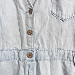 Zara Women’s Blue Denim Cotton‎ Linen Blend Jumpsuit Size Medium thumbnail 5