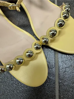 Tuckernuck Ava Heels Open Toe Ankle Strap Sandals Light Butter Yellow 6.5 $275 thumbnail 9