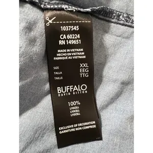 BUFFALO David Bitton Button Down Women XXL Light‎ Wash Blue Lyocell Cap Sleeve thumbnail 3