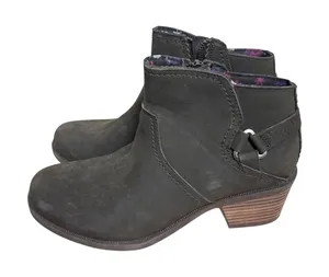 Teva‎ Foxy Ankle Boots Women 7 Olive Leather Waterproof Floral Stacked Heel thumbnail 1