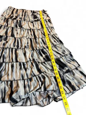 Metro Wear Tiered Maxi Skirt With Studded Belt Size L thumbnail 6