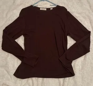 Lord & Taylor Brown Long Sleeve Top thumbnail 1