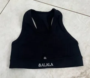 NEW ALALA Black Ribbed Seamless Sports Bra Size Medium thumbnail 1