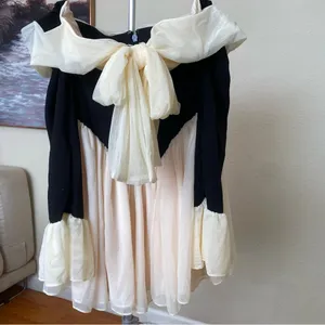 HOUSE OF CB 'Alana' Black & Cream Off‎ Shoulder Dress NWOT size XS A-C thumbnail 11