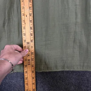 Old Navy Womens Olive Green Cotton Gauze Ruffle Neck Shift Dress Large Short Slv thumbnail 5