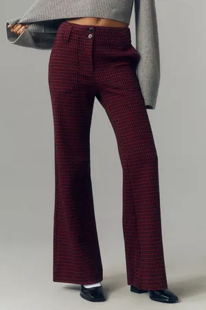 Maeve by Anthropologie The Naomi Houndstooth High Rise Wide Leg Pants Women’s 0 thumbnail 1