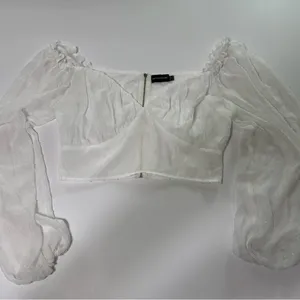 Bundle only! Must be with $15 or more PrettyLittleThing White Sheer Puff Sleeve thumbnail 1