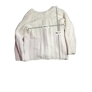 Old Navy Cream Cable Knit Cardigan V-Neck Double Breasted‎ Sweater Ivory L thumbnail 5