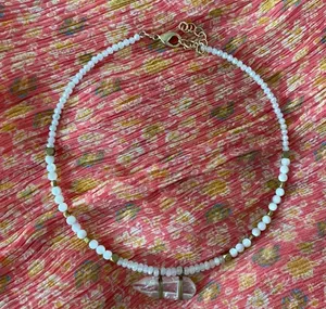 Beaded Choker Necklace With Crystal thumbnail 1