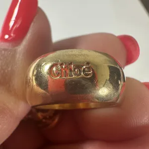 Chloé Paddington Gold Tone Padlock Star Charm Ring Rhinestone Size 6.5 thumbnail 6