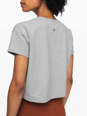 Lululemon Cates Tee Heathered Core Light cropped crew short sleeve performance thumbnail 2