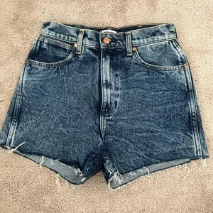 Wrangler Dark Blue High-Waist Cutoff Denim Shorts thumbnail 1