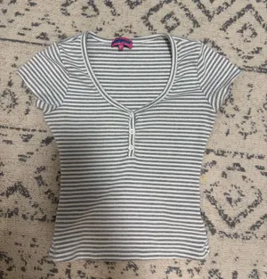 Grey and white striped edikted top thumbnail 1