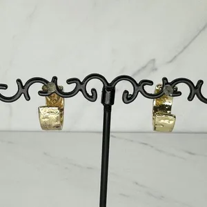 Chico's Hammered Metal Gold Tone Hoop Earrings ✨ thumbnail 8