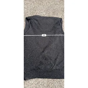 White House Black Market Grey Metallic Knit Surplice Wrap Sleeveless Top M thumbnail 6