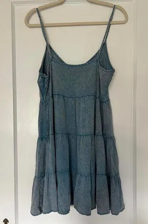 Altar’d State Chambray Tiered Dress - Size L thumbnail 2