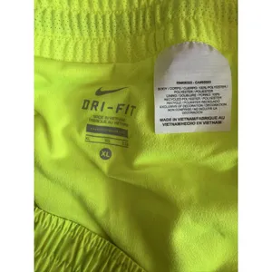 Nike Dri-FIT Womens Neon Yellow Script Graphic Running Shorts Size XL thumbnail 4