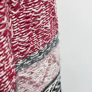 Anthropologie Sleeping On Snow Red Ivory Quillins Jacquard Open Vest Duster M/LP thumbnail 9