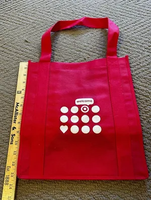 Bright Red Tote Bag with Double Handles thumbnail 1
