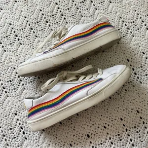 Soludos x Lockhart Embroidery Ibiza Sneakers Rainbow Wave Sun White (Size 8.5) thumbnail 5