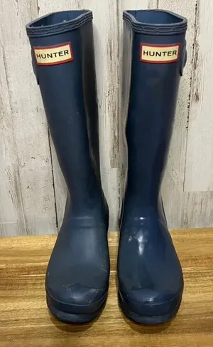 Hunter‎ Women's Original Tall Rain Boots Navy Blue Size 5 thumbnail 1