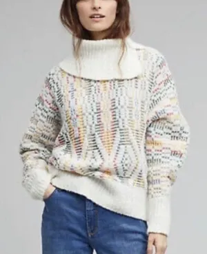 Anthropologie Sleeping on Snow Cream Sweater Pullover thumbnail 1