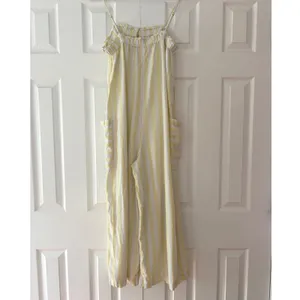 Stoney Clover Lane x Target‎ Yellow Striped Linen Blend Jumpsuit XS Wide Leg thumbnail 3