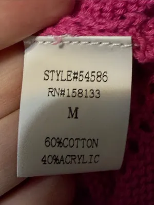 Staccato Openwork Crewneck Sweater in Fuchsia Pink thumbnail 6