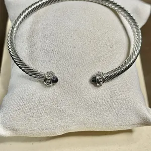 Silver Cable Bracelet with Amethyst Accents thumbnail 11