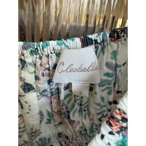 Cleobella Womens Floral Smocked Peplum Puff Sleeve Top White Multi Size Small thumbnail 3