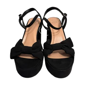 A New Day Black Riah Open Toe Ankle Strap Block Heels Size 9.5 Women’s NWT thumbnail 1