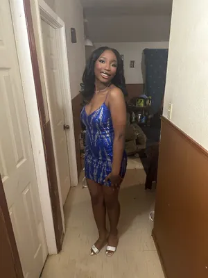 Blue and Sliver Homecoming Dress thumbnail 2