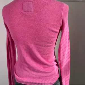Abercrombie & Fitch Vtg Y2K‎ Pink Green Moose Logo V Knit Sweater Womens Small thumbnail 5