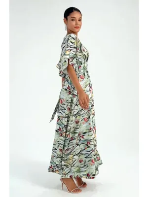ADOR Light Blue Floral Maxi Dress M NEW thumbnail 16