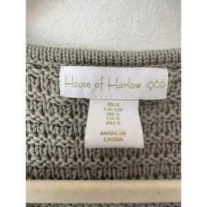 House Of Harlow 1960 Sage Green Crochet Knit Button Front Sweater Vest Small thumbnail 6