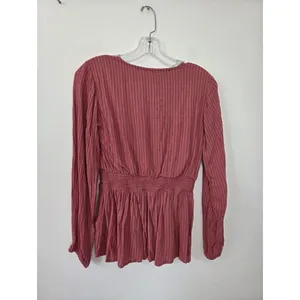 Downeast Pink Peplum Blouse Top Lolita Coquette Romantic Feminine Poetcore XS thumbnail 9