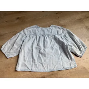Calypso St. Barth Women's Size L Light Blue Embroidered Blouse Button Front thumbnail 2