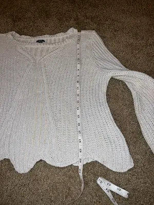 Aerie White Knit Sweater thumbnail 3