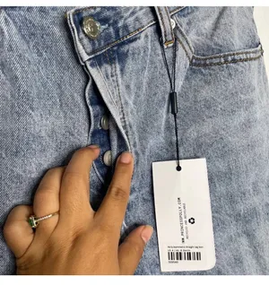 Princess Polly HOLLY ASYMMETRIC STRAIGHT LEG JEAN LIGHT WASH DENIM LOWER IMPACT thumbnail 7