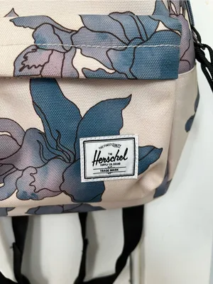 Herschel Supply Company Floral Mini Backpack tan blue flowers STAINS thumbnail 2