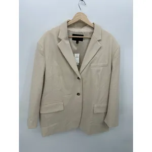 Banana Republic Oversized Two-Button Blazer Cream Sz L NWT Career Office Minimal thumbnail 3