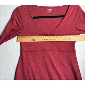 Horny Toad Toad&Co XS Red Floral Tencel Organic Cotton A-Line Dress 3/4 Sleeve thumbnail 7