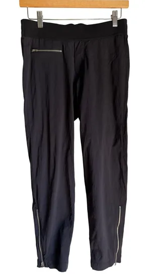 Athleta Black Lightweight Hiking Pants Size 2 Zip Ankle Stretch Travel thumbnail 1