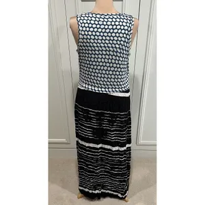 Anthropologie Lilka Mixed Media Maxi Dress‎ Polka Dot Stripe Boho Artsy Hippie thumbnail 5