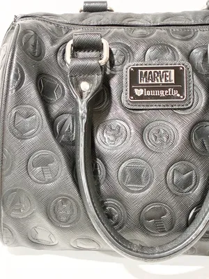 Loungefly Avengers Faux Leather Cross Body Handbag Black thumbnail 2